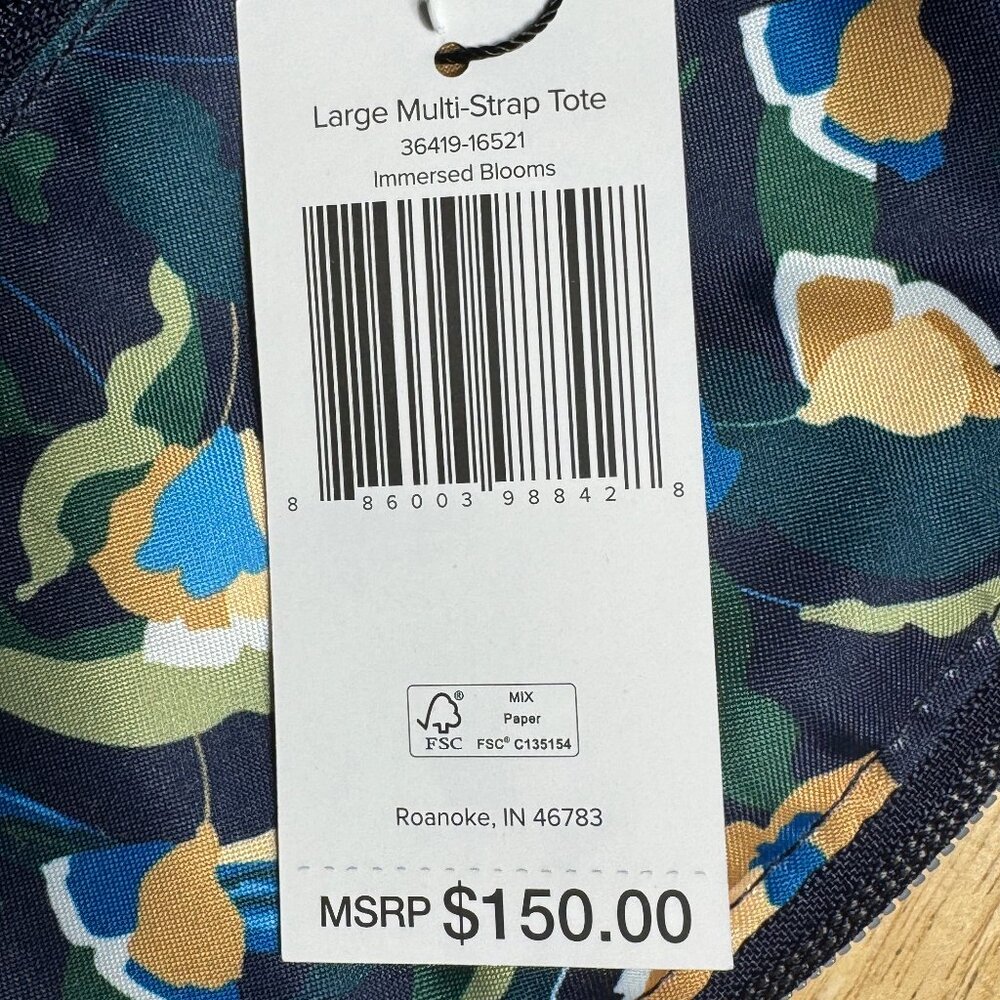 Vera Bradley Large Multi-Strap Tote in Performance Twill Immersed Blooms NWT - Picture 3 of 13
